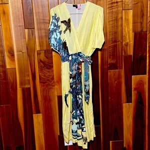 Suno Bird-Print Dress, Size Small